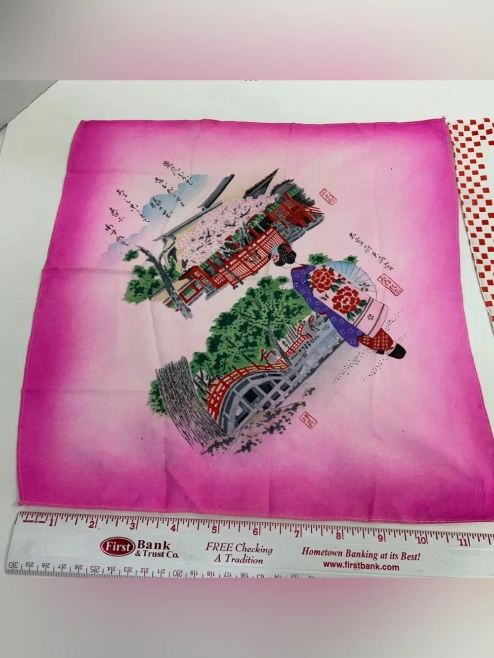 Vintage Japanese Scarf Handkerchief 1950’s Set Of Two